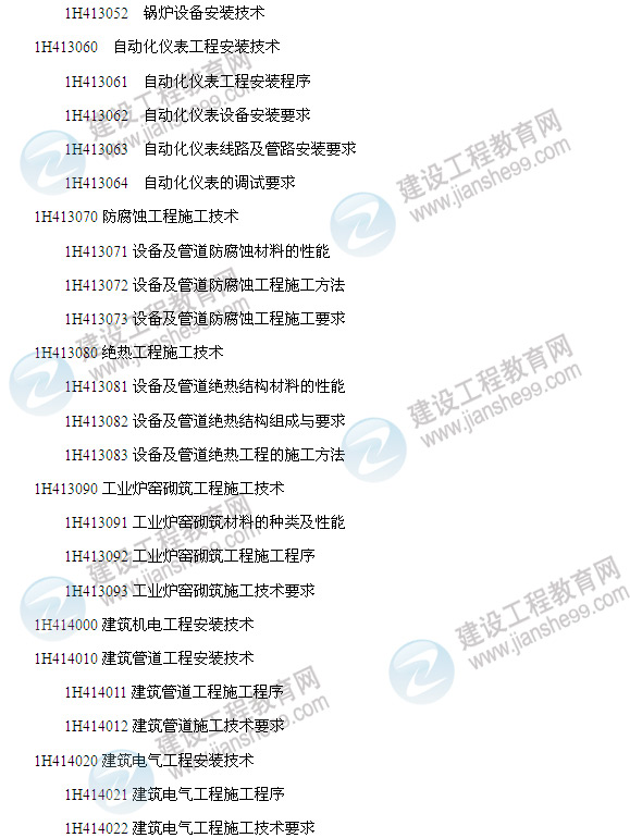 2014年一級建造師機(jī)電工程管理與實務(wù)考試大綱3