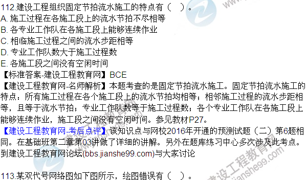 2016監(jiān)理質(zhì)量、投資、進(jìn)度控制試題及答案（106-120）
