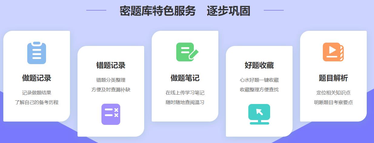 密題庫(kù)特色服務(wù)　逐步鞏固
